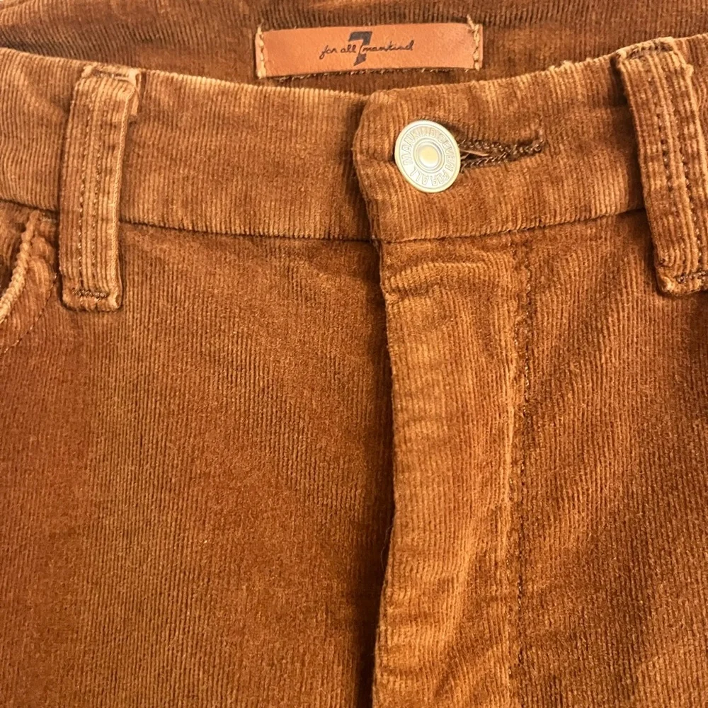 7 For All Mankind Women’s Brown Corduroy Pants 27 skinny cut - Picture 3 of 7